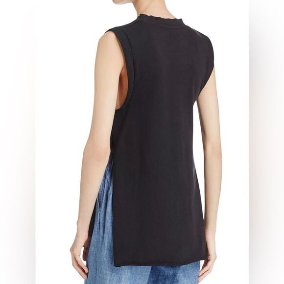 Free People Black Pure Cotton Embellished Jungle Bay Embroidered Tunic Tank Top - Picture 2 of 10